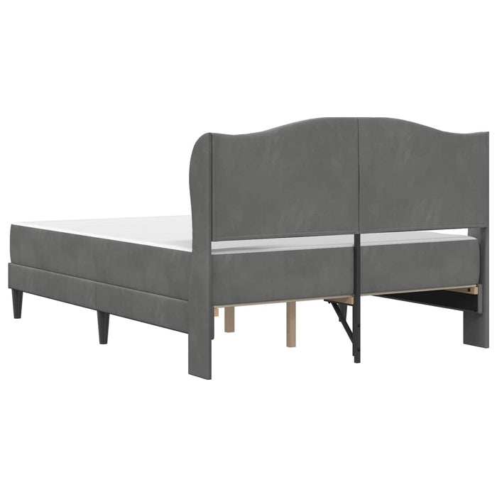Cadru de pat cu headboard Gri închis 140 x 190 cm Catifea WALTI