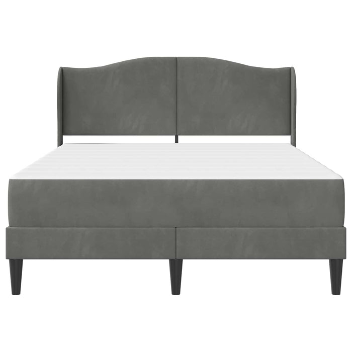 Cadru de pat cu headboard Gri închis 140 x 190 cm Catifea WALTI