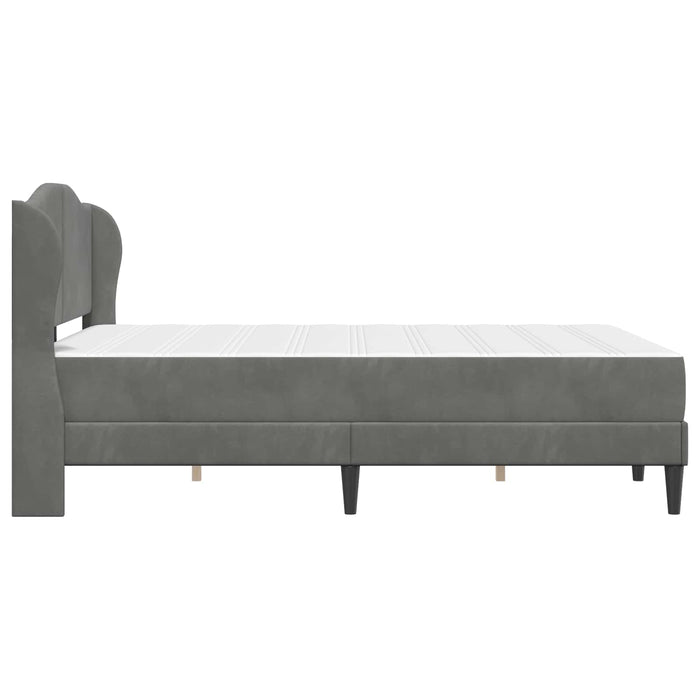 Cadru de pat cu headboard Gri închis 140 x 190 cm Catifea WALTI