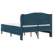 Cadru de pat cu headboard albastru 140 x 200 cm Catifea - WALTI WALTI