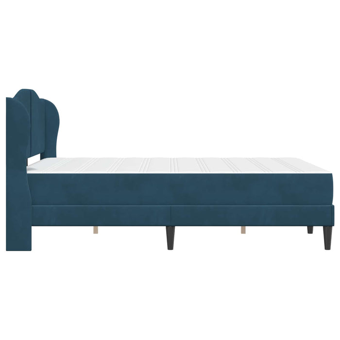 Cadru de pat cu headboard albastru 140 x 200 cm Catifea - WALTI WALTI