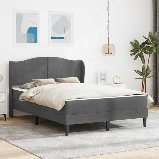 Cadru de pat cu headboard Gri închis 160 x 200 cm Catifea - WALTI WALTI