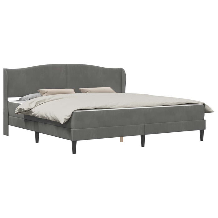 Cadru de pat cu headboard Gri închis 180 x 200 cm Catifea WALTI