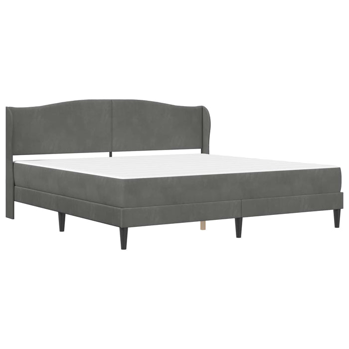 Cadru de pat cu headboard Gri închis 180 x 200 cm Catifea WALTI