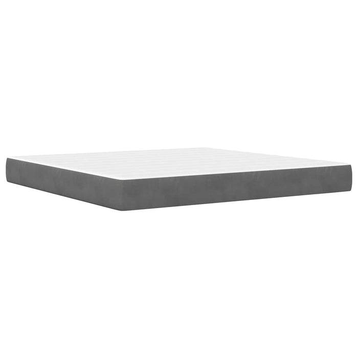 Cadru de pat cu headboard Gri închis 180 x 200 cm Catifea WALTI