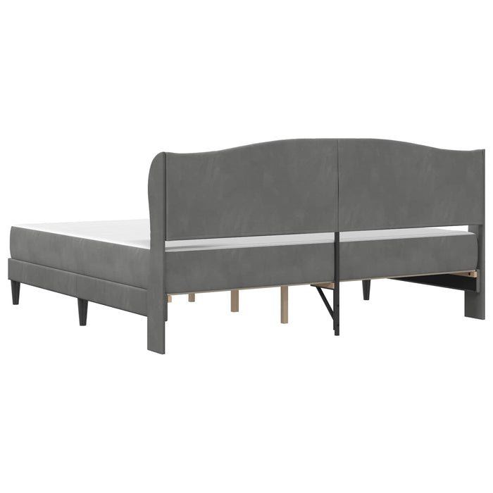 Cadru de pat cu headboard Gri închis 180 x 200 cm Catifea WALTI