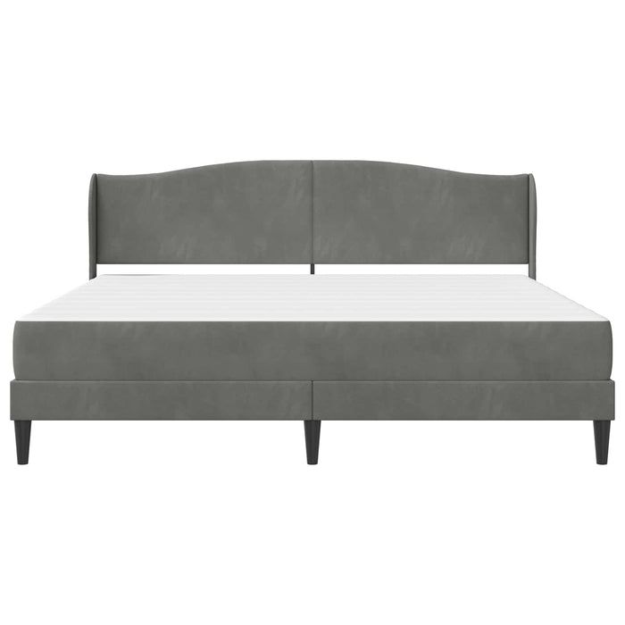 Cadru de pat cu headboard Gri închis 180 x 200 cm Catifea WALTI