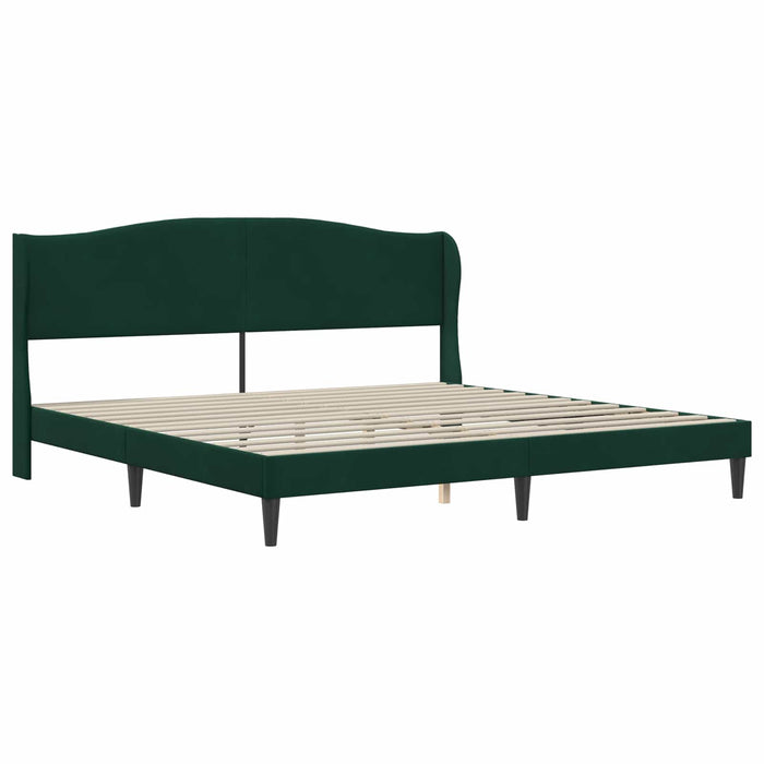 Cadru de pat cu headboard Verde închis 180 x 200 cm Catifea WALTI