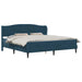 Cadru de pat cu headboard albastru 180 x 200 cm Catifea - WALTI WALTI