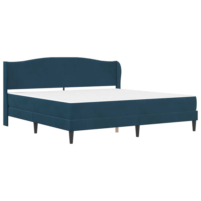Cadru de pat cu headboard albastru 180 x 200 cm Catifea - WALTI WALTI