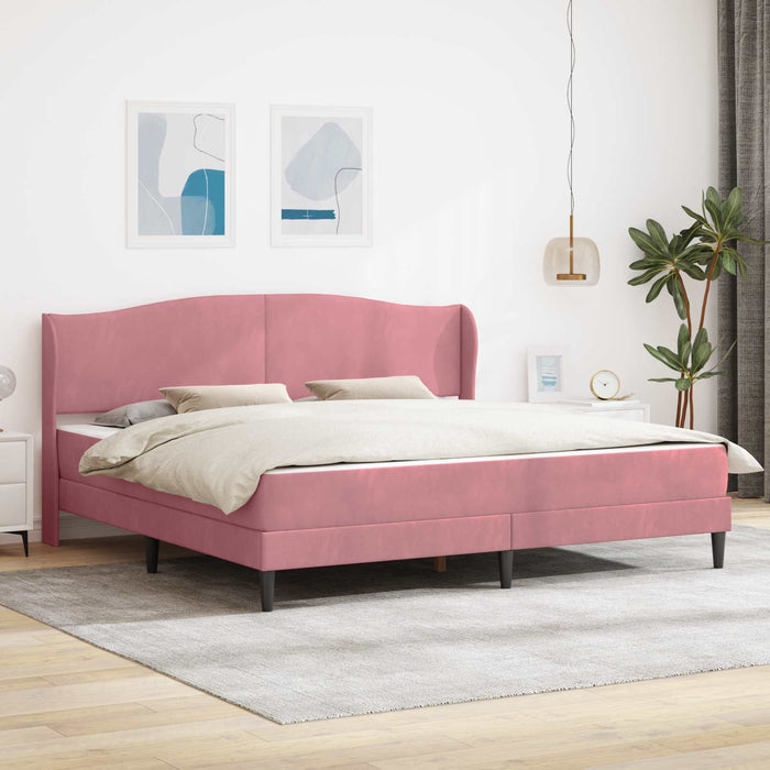 Cadru de pat cu headboard Roz 200 x 200 cm Catifea - WALTI WALTI