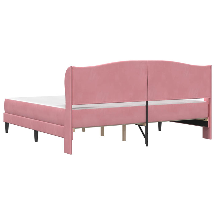 Cadru de pat cu headboard Roz 200 x 200 cm Catifea - WALTI WALTI