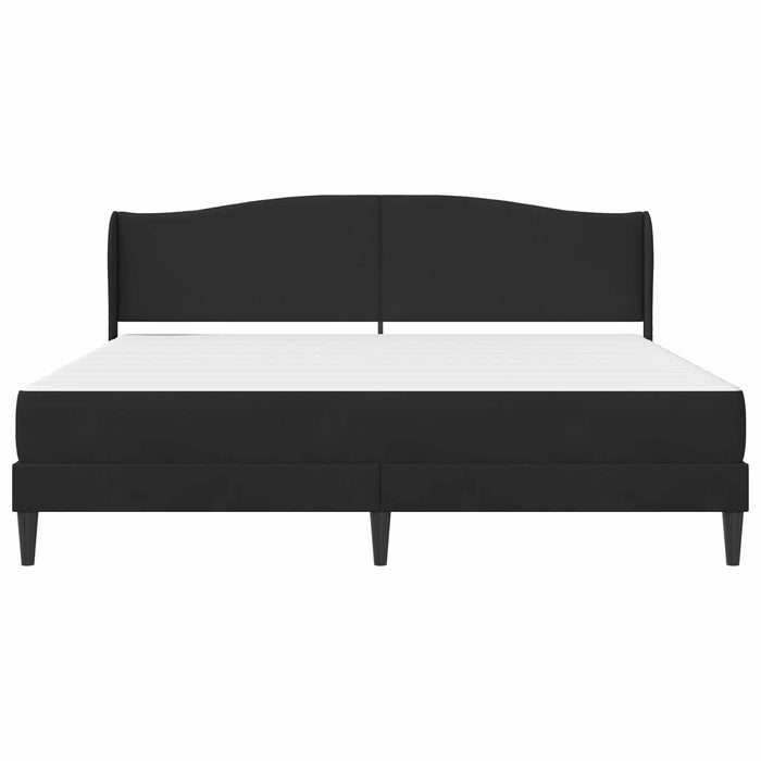 Cadru de pat cu headboard Negru 200 x 200 cm Catifea - WALTI WALTI