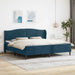 Cadru de pat cu headboard albastru 200 x 200 cm Catifea - WALTI WALTI