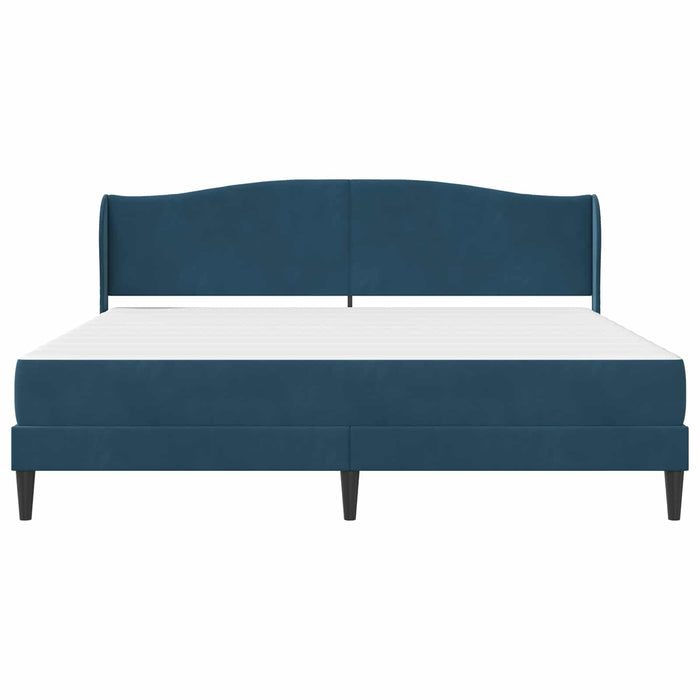 Cadru de pat cu headboard albastru 200 x 200 cm Catifea - WALTI WALTI