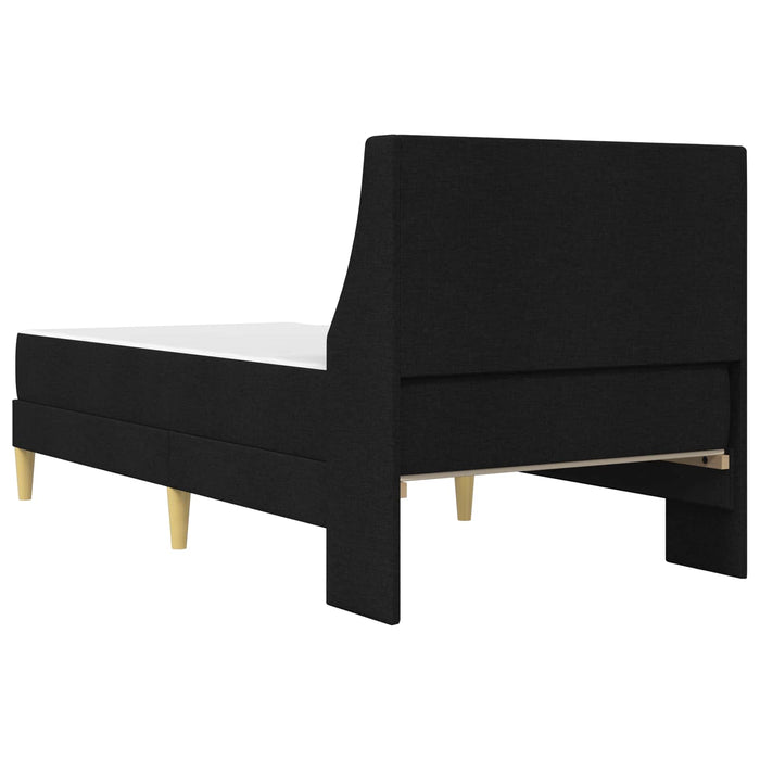 Cadru de pat cu saltea cu headboard Negru 90 x 190 cm țesătură WALTI
