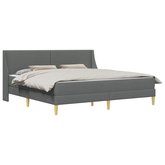 Cadru de pat cu saltea Gri închis 180 x 200 cm țesătură WALTI