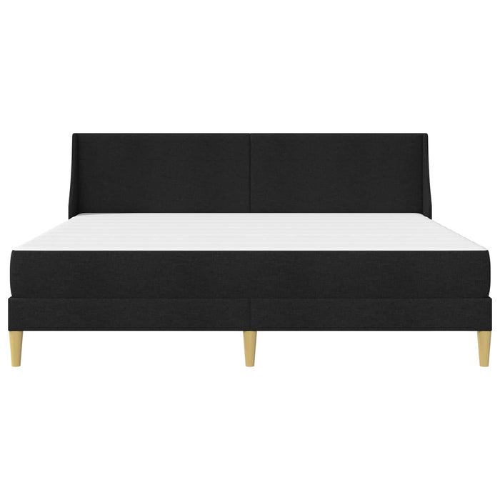 Cadru de pat cu saltea cu headboard Negru 180 x 200 cm țesătură WALTI