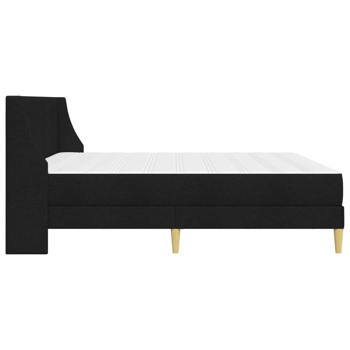 Cadru de pat cu saltea cu headboard Negru 180 x 200 cm țesătură WALTI