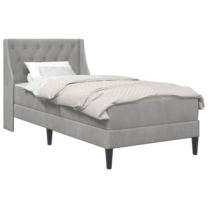 Cadru de pat cu saltea Gri deschis 90 x 190 cm Catifea WALTI