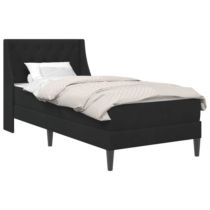 Cadru de pat cu saltea cu headboard Negru 90 x 190 cm Catifea WALTI