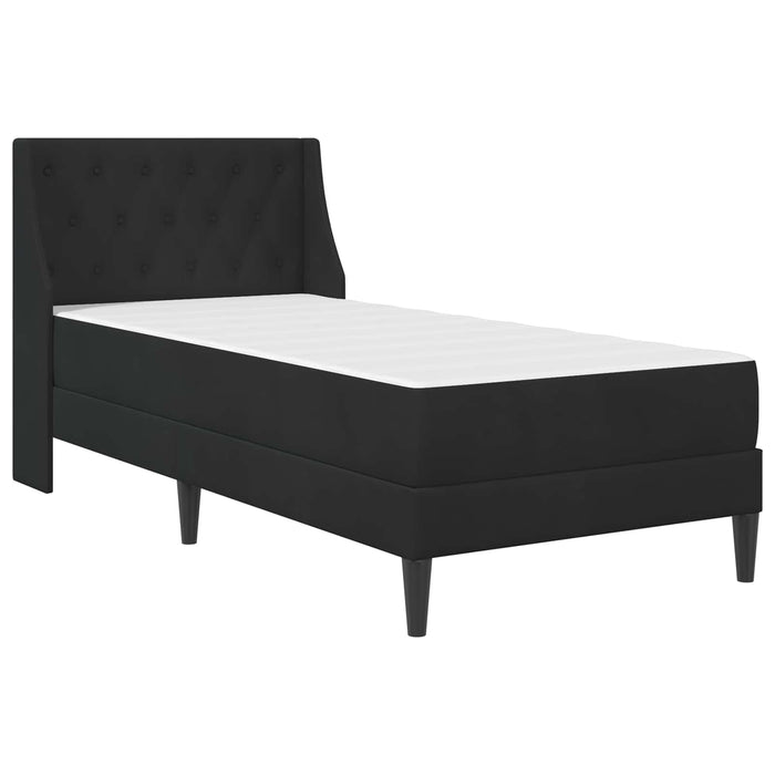 Cadru de pat cu saltea cu headboard Negru 90 x 190 cm Catifea WALTI