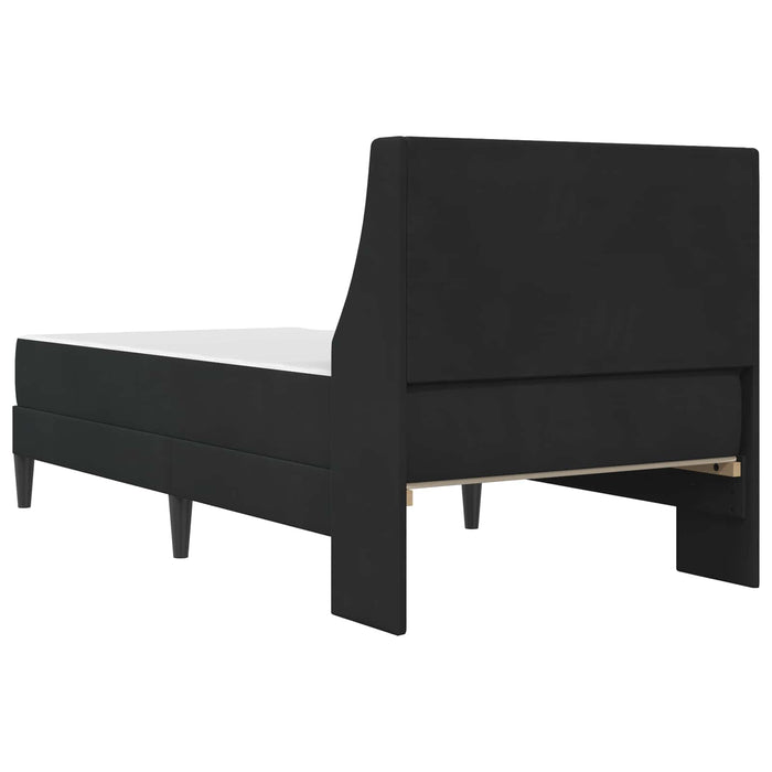 Cadru de pat cu saltea cu headboard Negru 90 x 190 cm Catifea WALTI