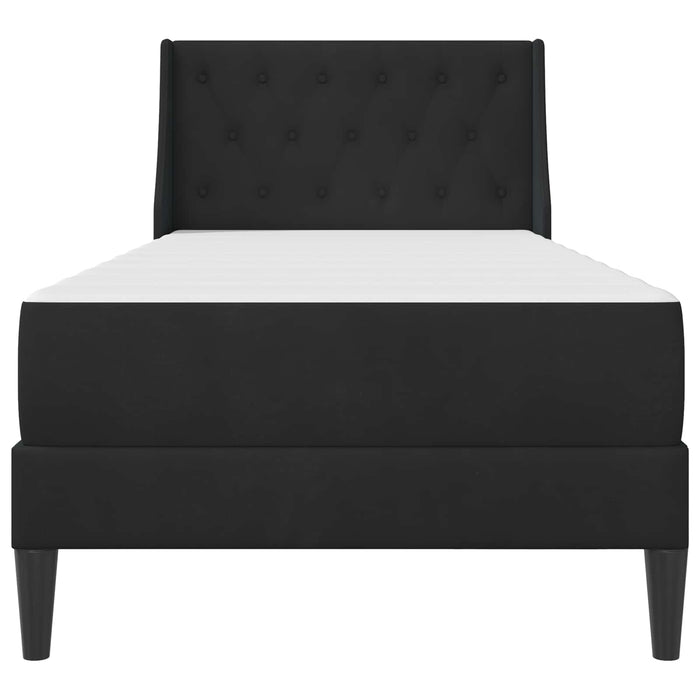 Cadru de pat cu saltea cu headboard Negru 90 x 190 cm Catifea WALTI