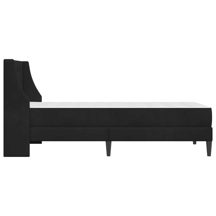 Cadru de pat cu saltea cu headboard Negru 90 x 190 cm Catifea WALTI