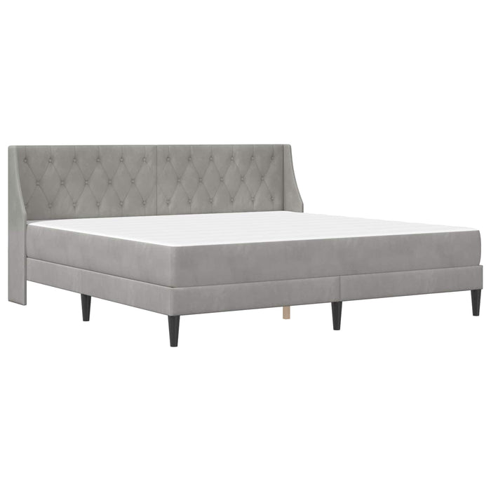 Cadru de pat cu saltea Gri deschis 180 x 200 cm Catifea WALTI