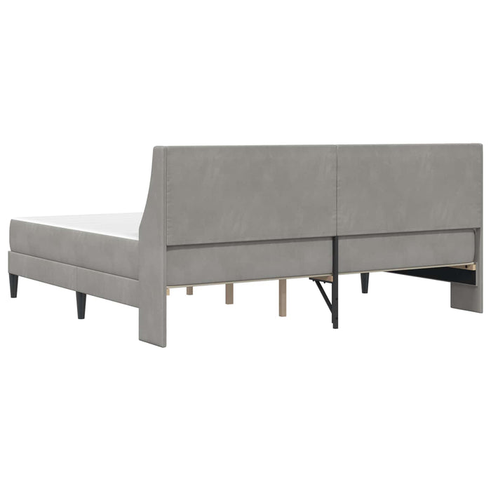 Cadru de pat cu saltea Gri deschis 180 x 200 cm Catifea WALTI