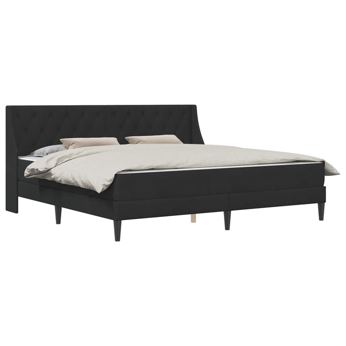 Cadru de pat cu saltea cu headboard Negru 180 x 200 cm Catifea WALTI