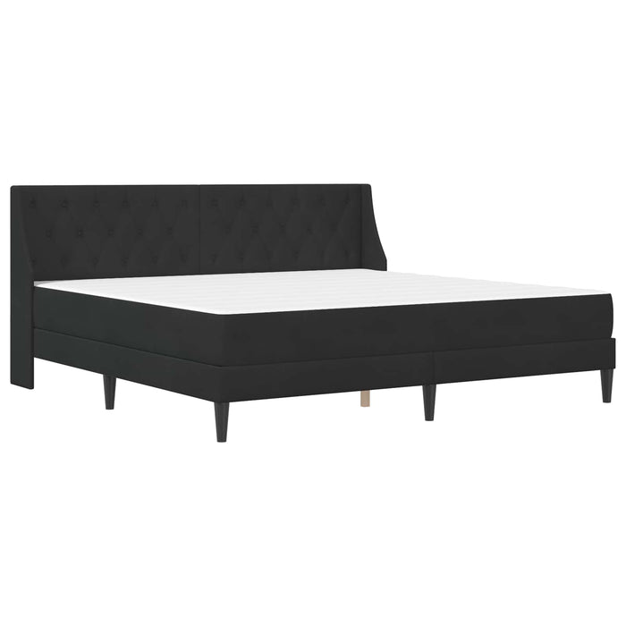 Cadru de pat cu saltea cu headboard Negru 180 x 200 cm Catifea WALTI