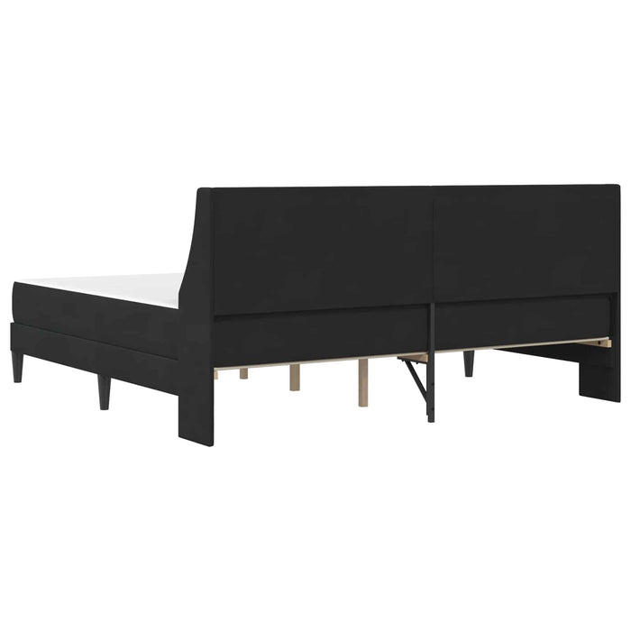 Cadru de pat cu saltea cu headboard Negru 180 x 200 cm Catifea WALTI