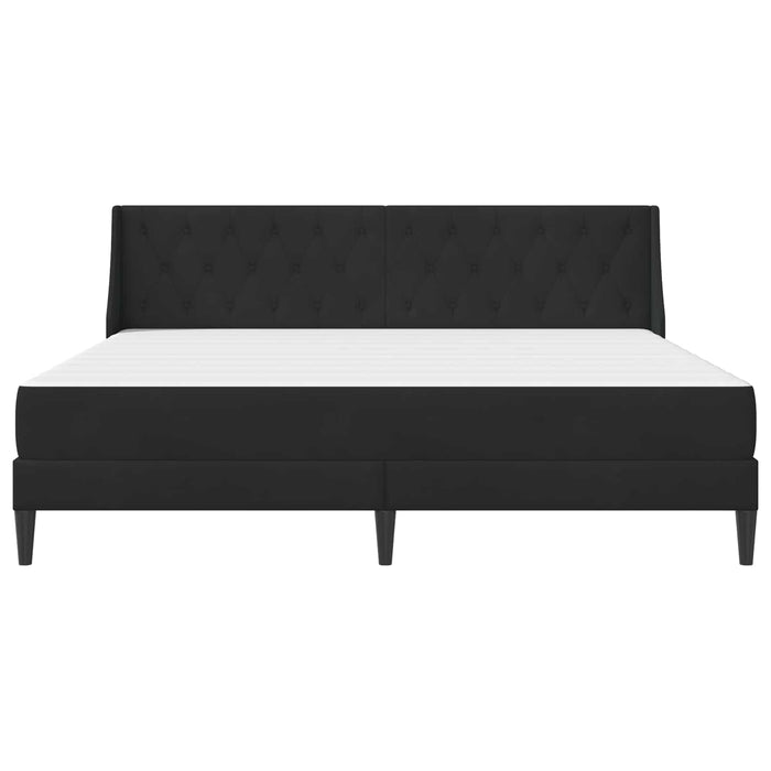 Cadru de pat cu saltea cu headboard Negru 180 x 200 cm Catifea WALTI