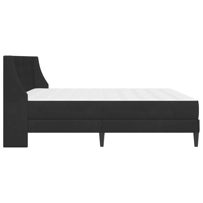 Cadru de pat cu saltea cu headboard Negru 180 x 200 cm Catifea WALTI