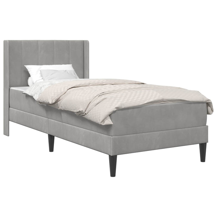 Cadru de pat cu saltea Gri deschis 90 x 190 cm Catifea WALTI