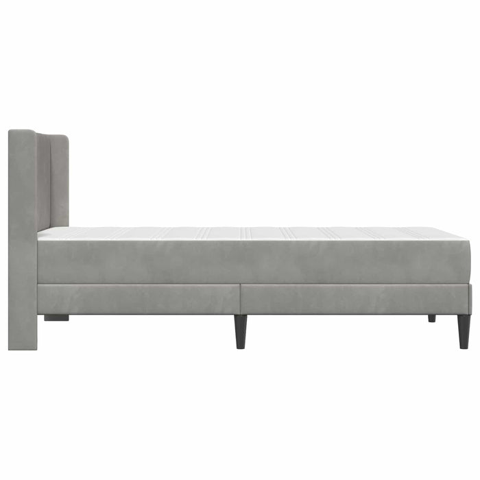 Cadru de pat cu saltea Gri deschis 90 x 190 cm Catifea WALTI