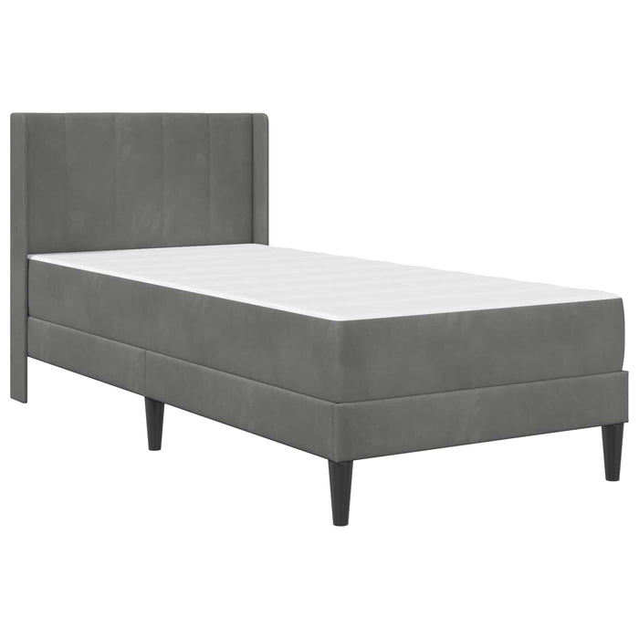 Cadru de pat cu saltea Gri închis 90 x 190 cm Catifea WALTI