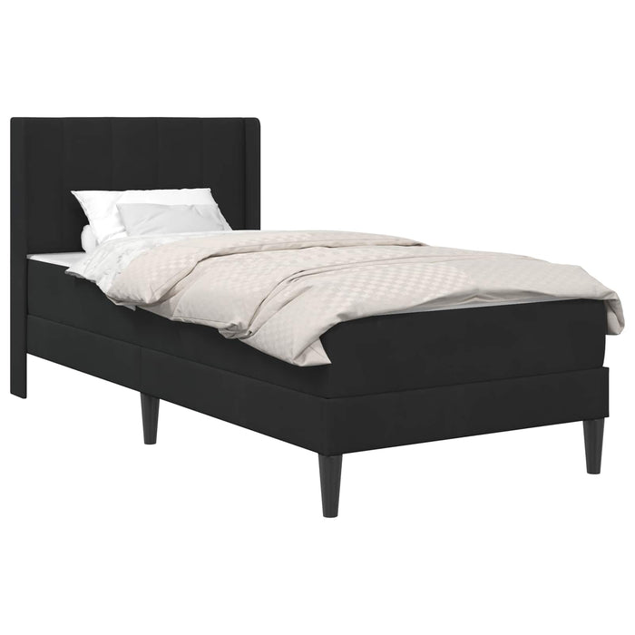 Cadru de pat cu saltea cu headboard Negru 90 x 190 cm Catifea WALTI