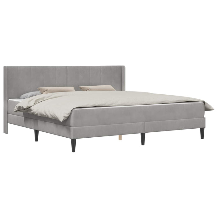 Cadru de pat cu saltea Gri deschis 180 x 200 cm Catifea WALTI