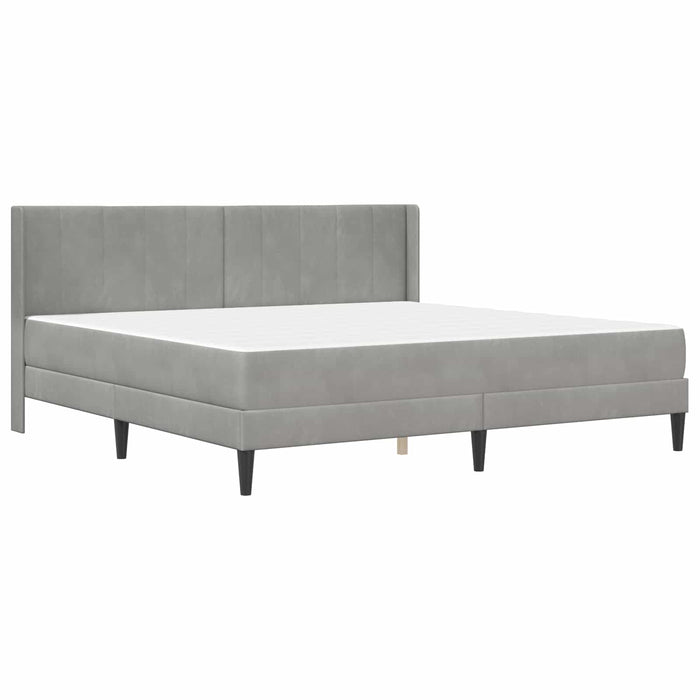 Cadru de pat cu saltea Gri deschis 180 x 200 cm Catifea WALTI