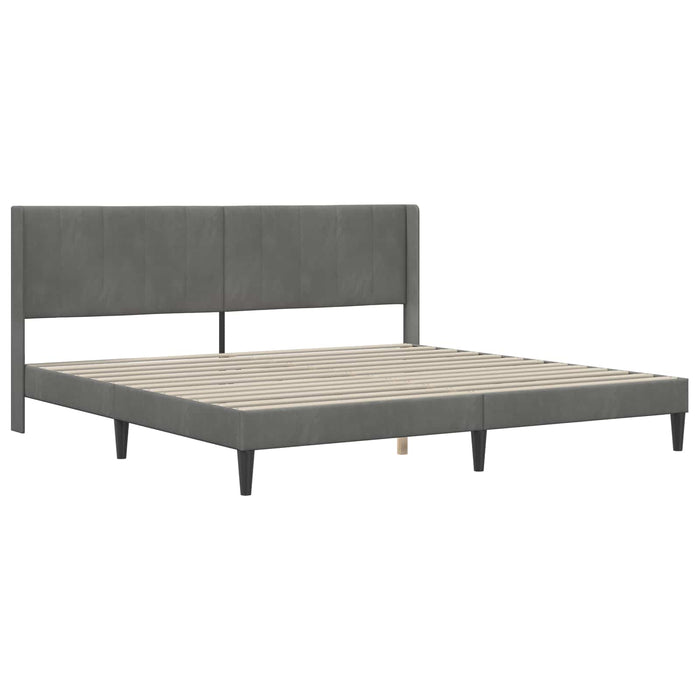 Cadru de pat cu saltea Gri închis 180 x 200 cm Catifea WALTI