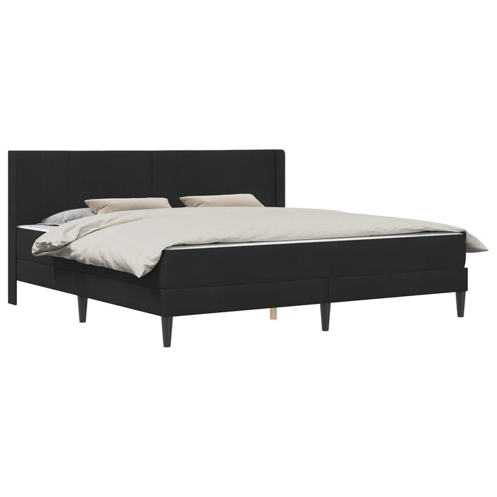 Cadru de pat cu saltea cu headboard Negru 180 x 200 cm Catifea WALTI