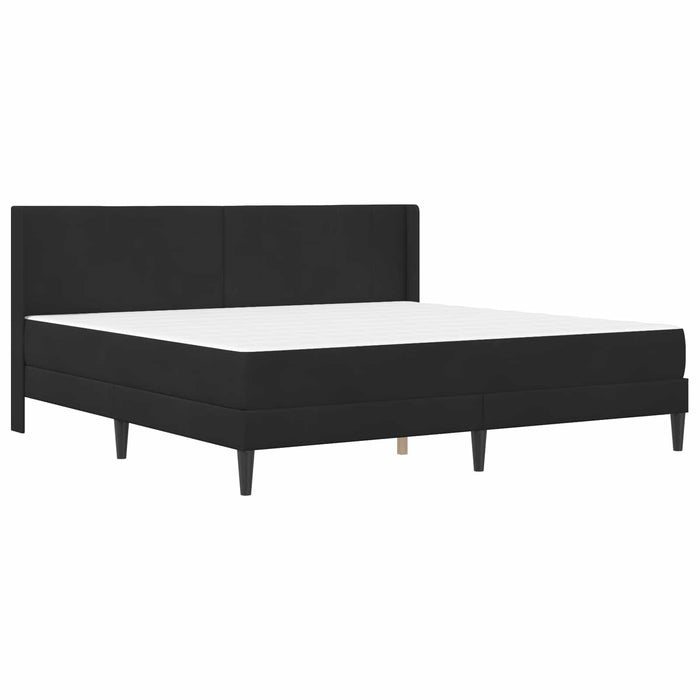 Cadru de pat cu saltea cu headboard Negru 180 x 200 cm Catifea WALTI