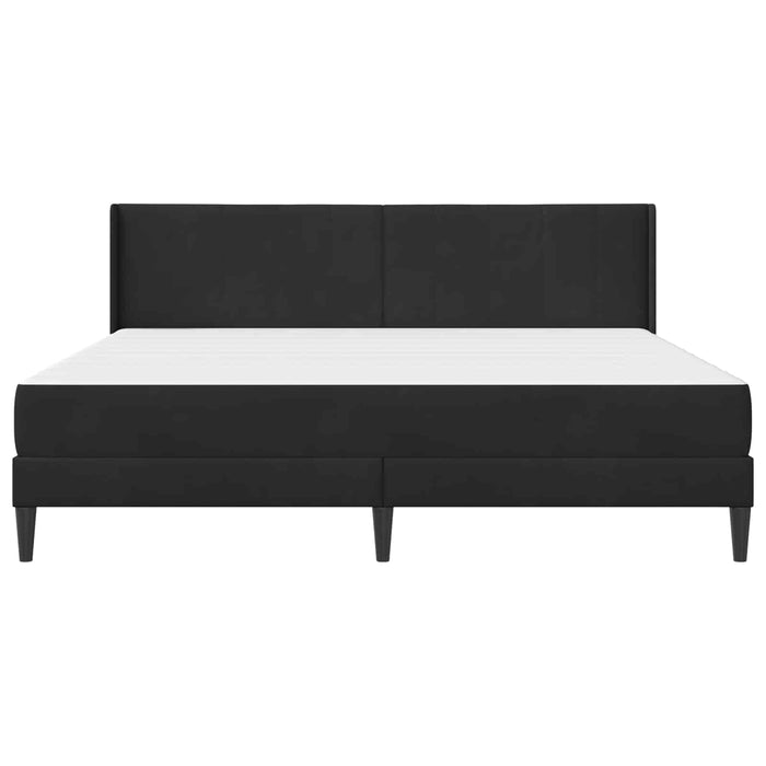 Cadru de pat cu saltea cu headboard Negru 180 x 200 cm Catifea WALTI