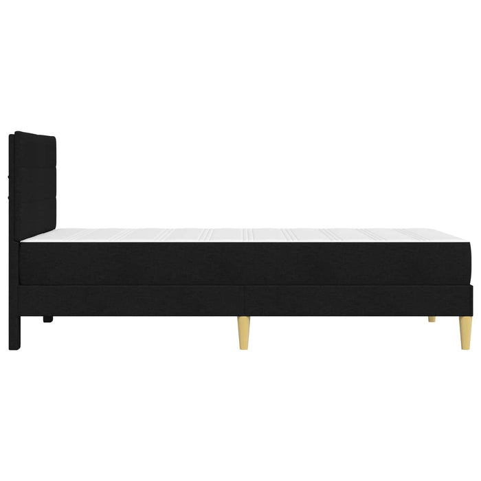 Cadru de pat cu saltea cu headboard Negru 90 x 190 cm țesătură WALTI