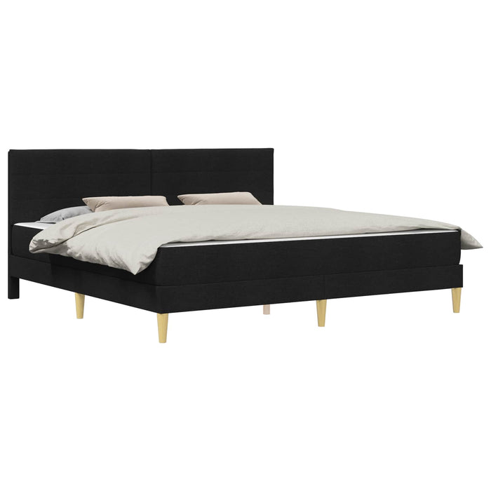 Cadru de pat cu saltea cu headboard Negru 180 x 200 cm țesătură WALTI