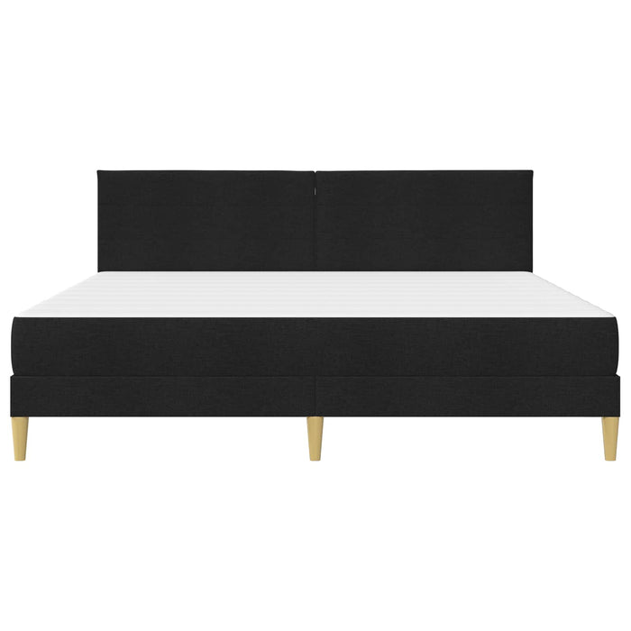 Cadru de pat cu saltea cu headboard Negru 180 x 200 cm țesătură WALTI