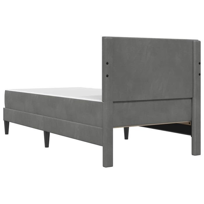 Cadru de pat cu saltea Gri închis 90 x 190 cm Catifea WALTI